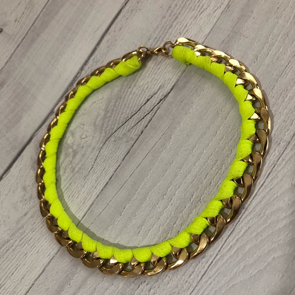 Neon Ribbon Chain Choker